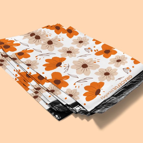 10x13 Rustic Bloom Fall Floral Poly Mailers: 25 Ct - Picture 2 of 5